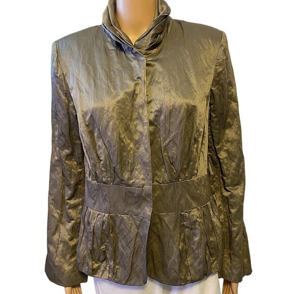 Christopher & Banks Women's Jacket Sz M Khaki Snap Career Office Secretary Work - Picture 1 of 7